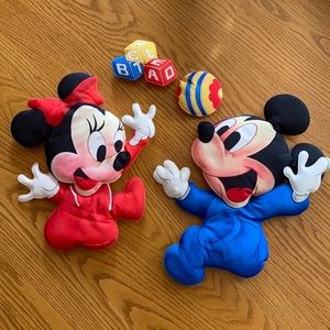 Vintage DOLLY Disney Nursery Soft Wall Hanging - Mickey and Minnie Mouse